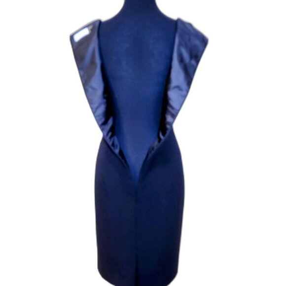 Calvin Klein Black Ruched Wrap Midi Dress - Picture 7 of 7